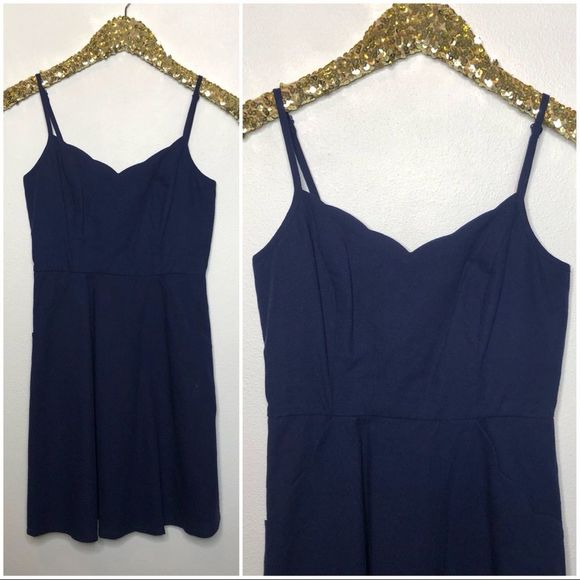 Market & Spruce Dresses & Skirts - Market & Spruce Linen Crissie Scallop Pocket Mini Dress XS
